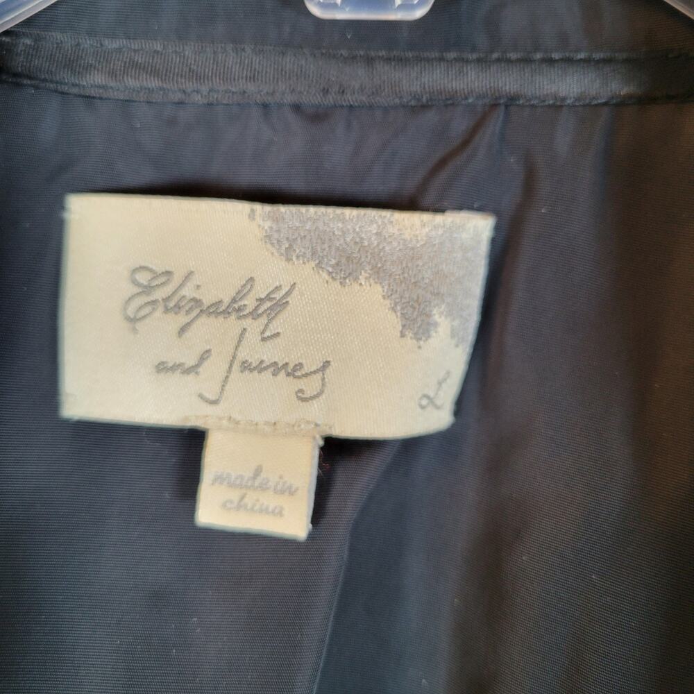 Elizabeth And James Women Button Slicker Rain Jacket Size Large Black Adjustable - Picture 4 of 10